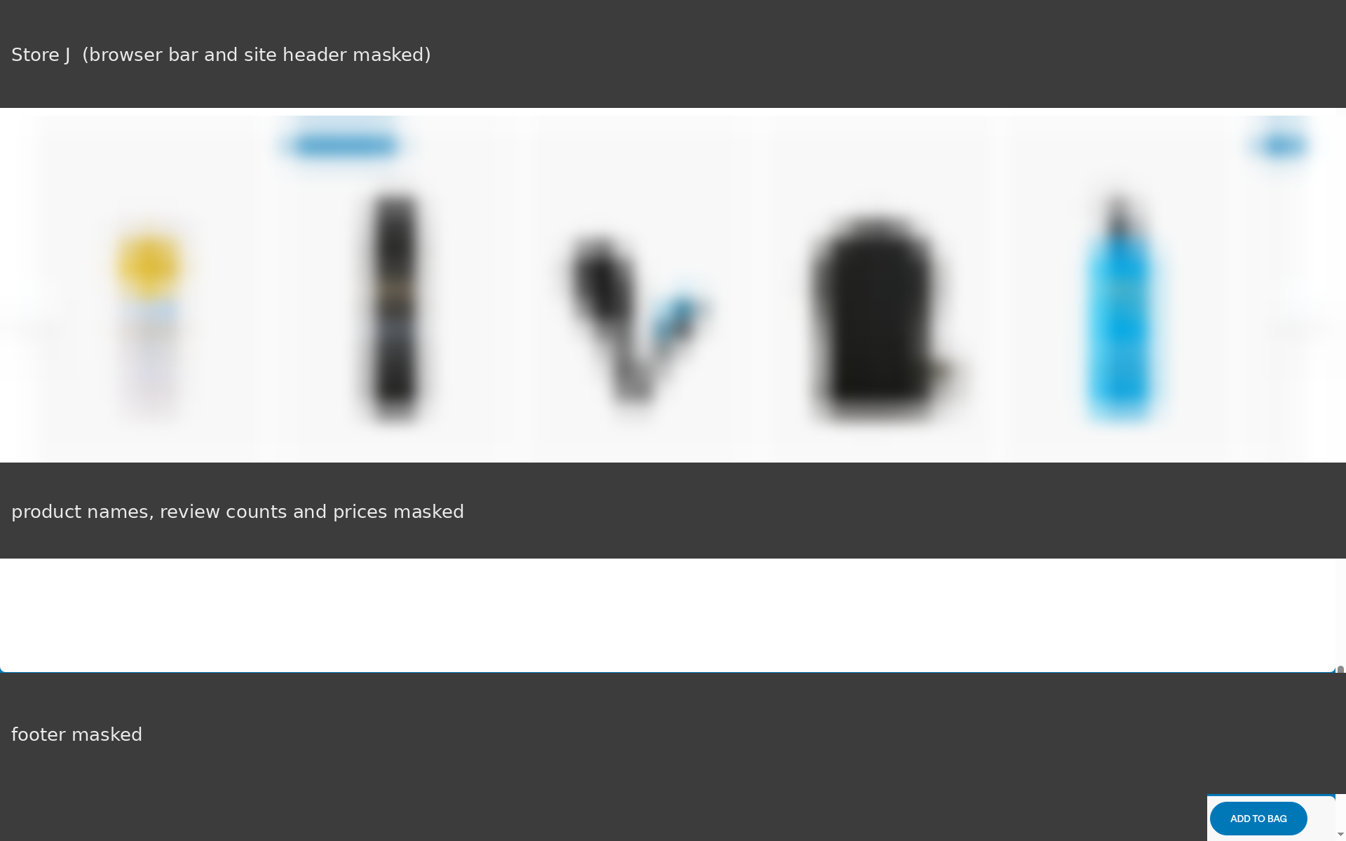 Store J product page after Accept All, Rebuy carousel masked